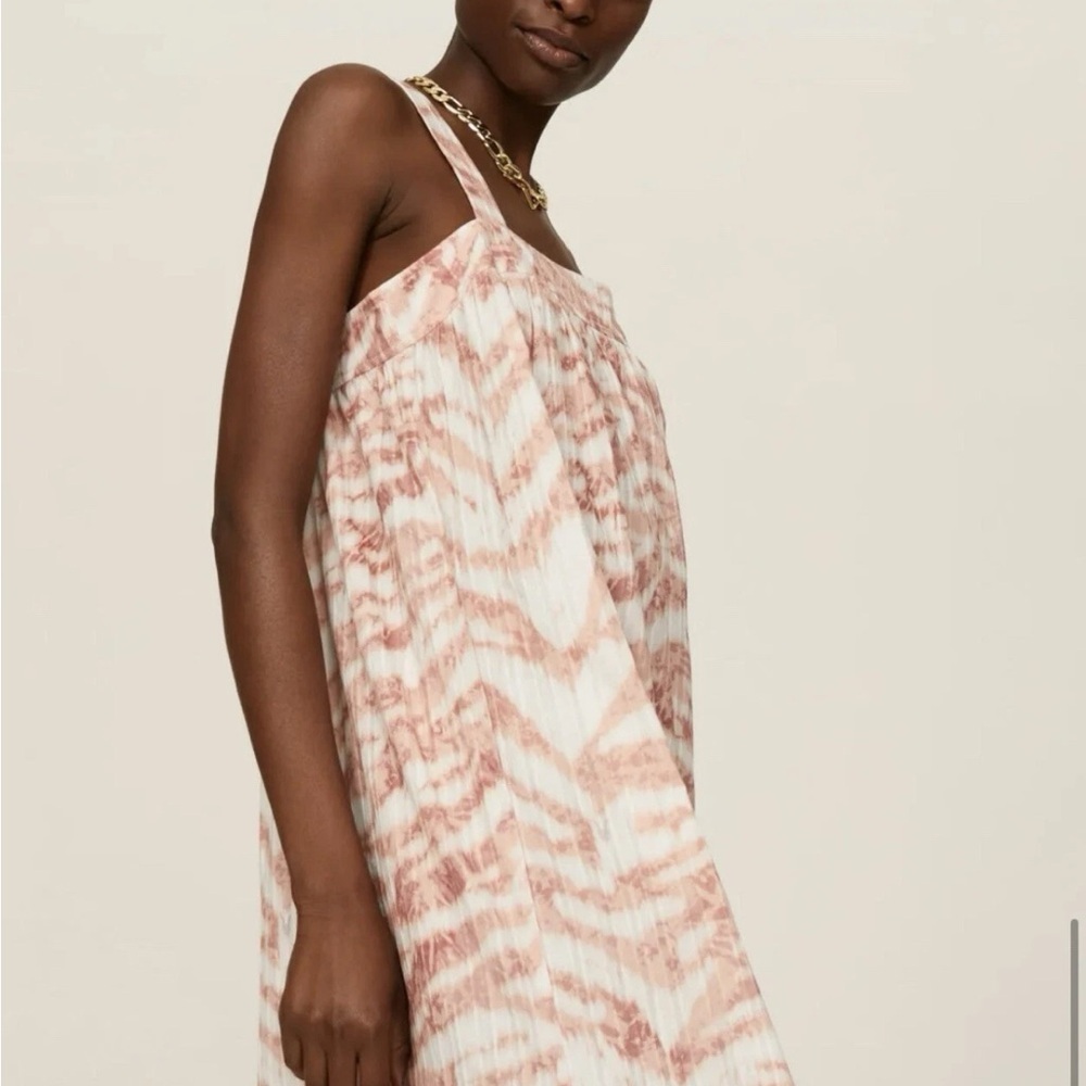 Pink and White Patterned Maxi Dress - Picture 5 of 15